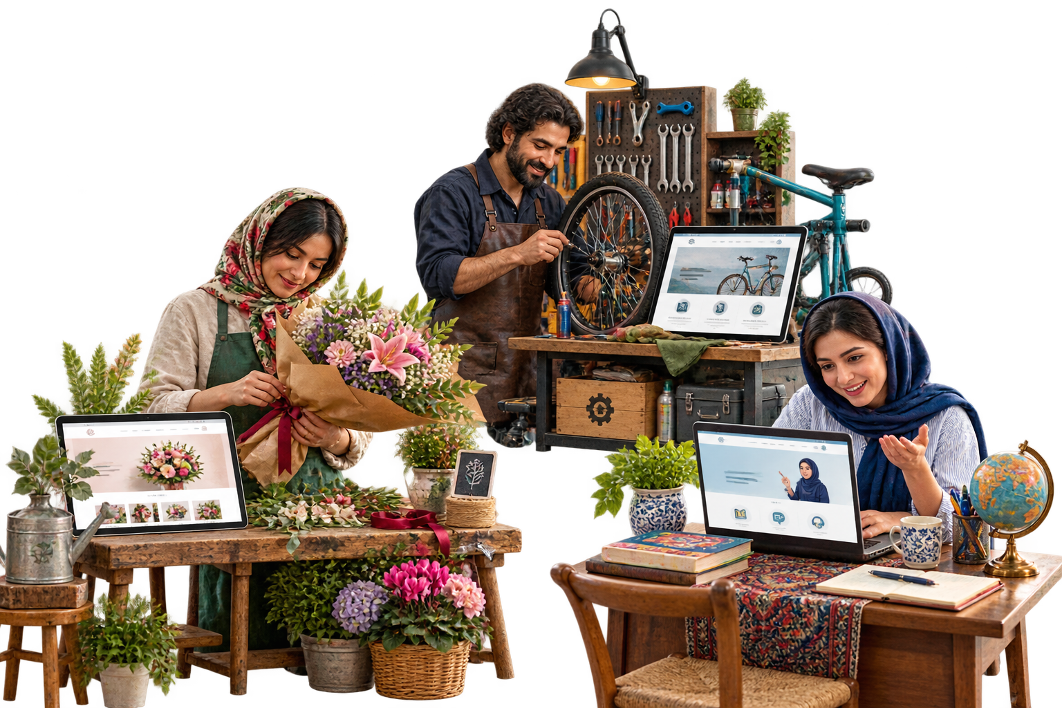 گل‌فروشی، تعمیر دوچرخه و آموزش خصوصی به‌عنوان مخاطبان سایت اقتصادی