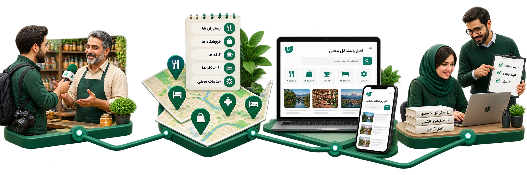 مراحل شناخت مخاطب، طراحی دسته‌ها، ساخت صفحات و آموزش انتشار