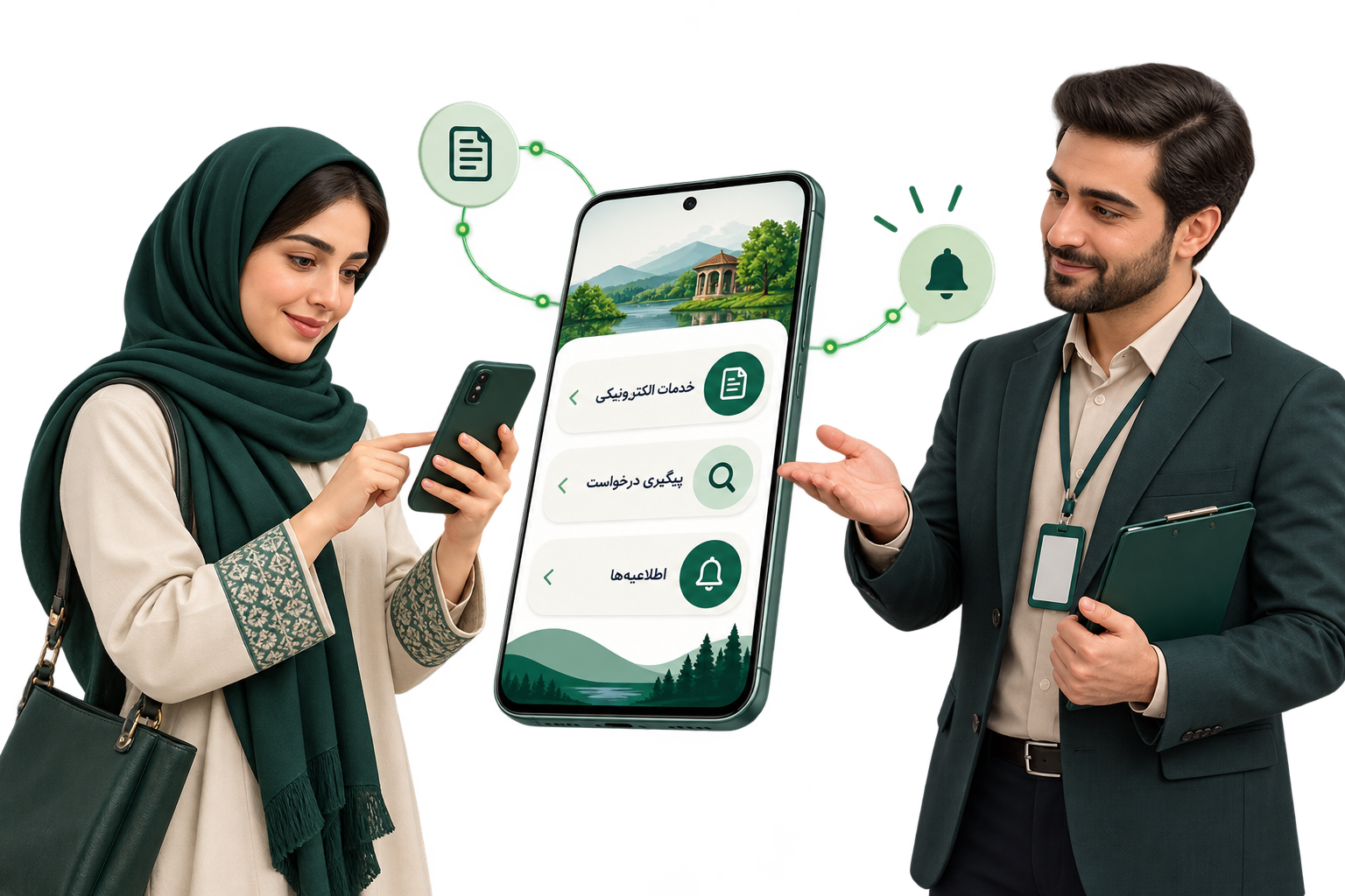 شهروند و کارشناس در مسیر دیجیتال مشاهده خدمات و پیگیری درخواست