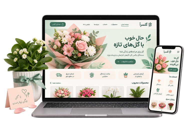 موکاپ سایت فارسی برای طراحی سایت ارزان و اقتصادی