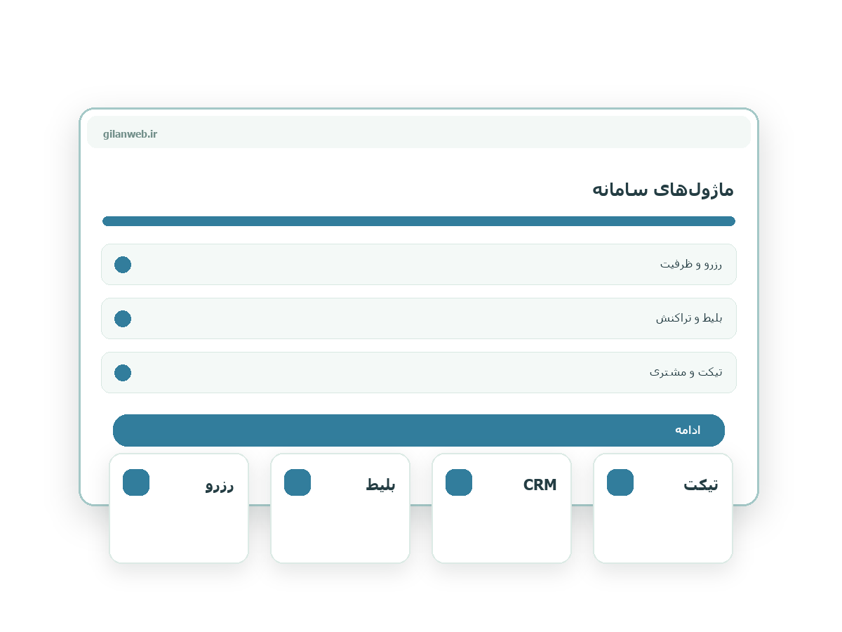برنامه نویسی پیشرفته و اختصاصی، تولید نرم افزار، پرتال، CRM؛ ماژول‌های پرتال، رزرو و CRM