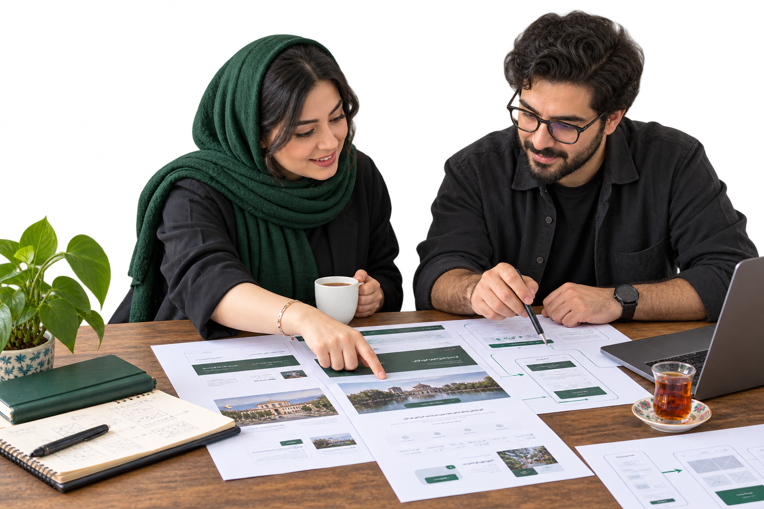 گفت‌وگوی طراح و کارفرما درباره مسیر کاربر و ساختار سایت